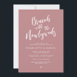 Invitation Rustic Post mariage, Brunch avec les jeunes mariés<br><div class="desc">Planifier un brunch avec les jeunes mariés le lendemain du mariage ? Invités Invitations avec ce "Brunch avec les jeunes mariés",  design rustique moderne et poussiéreux rose thème Mariage post Brunch Invitation Card. Ajoutez votre bonheur après les détails de la fête du brunch. #TeeshaDerrick</div>