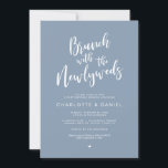 Invitation Rustic Post mariage, Brunch avec les jeunes mariés<br><div class="desc">Planifier un brunch avec les jeunes mariés le lendemain du mariage ? Invités Invitations avec ce "Brunch avec les jeunes mariés",  design rustique moderne,  bleu poussiéreux thème Post Mariage Brunch Invitation Card. Ajoutez votre bonheur après les détails de la fête du brunch. #TeeshaDerrick</div>