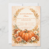 Invitation Rustic Pumpkin Floral Fall Graduation (Devant)