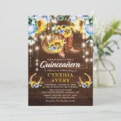 Invitation Rustic Quinceañera 15ème anniversaire Bottes fille (Debout devant)