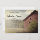 Invitation Rustic Red Barn Country Engagement Party (Devant)