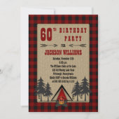 Invitation Rustic Red Buffalo Checks Camping Anniversaire (Devant)