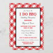 Invitation Rustic Red En vichy I Do BBQ Mariage Réception (Devant / Derrière)