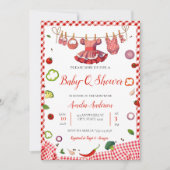 Invitation Rustic Red Gingham Plaid BBQ Baby Shower (Devant)