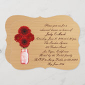 Invitation Rustic Red Mason Jar Dîner de répétition Invitatio (Devant / Derrière)