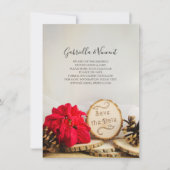 Invitation Rustic Red Poinsettia Woods Wedding Enregistrer la (Devant)
