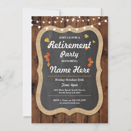 Invitation Rustic Retraite Wood (Devant)