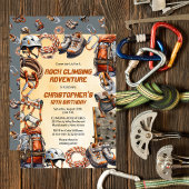 Invitation Rustic Rock Escalade Aventure Anniversaire