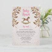 Invitation Rustic Rocking Horse fille baby shower par mail (Debout devant)