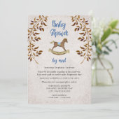 Invitation Rustic Rocking Horse garçon baby shower par mail (Debout devant)