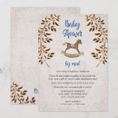 Invitation Rustic Rocking Horse garçon baby shower par mail (Devant / Derrière)