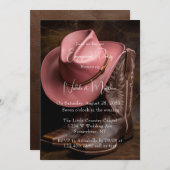Invitation Rustic Romance : Boots & Casquette Engagement Part (Devant / Derrière)