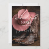 Invitation Rustic Romance : Boots & Dîner de répétition Casqu (Devant)