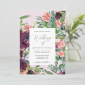 Invitation Rustic Romance Floral Photo Mariage (Debout devant)