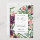 Invitation Rustic Romance Floral Photo Mariage (Devant)