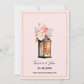 Invitation Rustic Romance Lanterns Rose Dîner de répétition d (Dos)