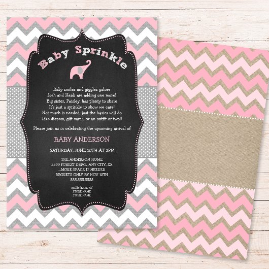 Invitation Rustic rose bébé saupoudrer Invitation, baby showe