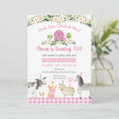 Invitation Rustic Rose Farm Floral 2e anniversaire (Debout devant)