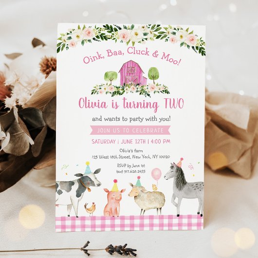 Invitation Rustic Rose Farm Floral 2e anniversaire