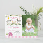 Invitation Rustic Rose Farm Floral 2e anniversaire (Debout devant)