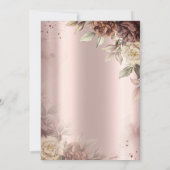 Invitation Rustic Roses Rose Gold 18e Anniversaire (Dos)