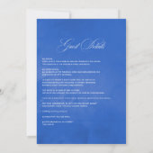 Invitation Rustic Royal Blue et Silver Floral Mariage (Dos)