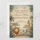 Invitation Rustic Safari Friends Baby Shower (Devant)
