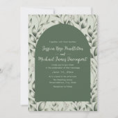 Invitation Rustic Sage Green Botanical Arch Photo Wedding (Devant)