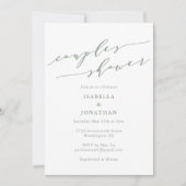 Invitation Rustic Sage Green Botanical Script Couples Shower (Devant)