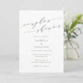 Invitation Rustic Sage Green Botanical Script Couples Shower (Debout devant)