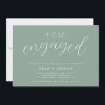 Invitation Rustic Sage Green Nous sommes engagés pour la part<br><div class="desc">Rustic Sage Green Nous sommes engagés Engagement Party Invitation</div>