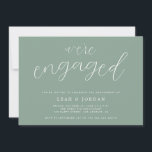 Invitation Rustic Sage Green Nous sommes engagés pour la part<br><div class="desc">Rustic Sage Green Nous sommes engagés Engagement Party Invitation</div>