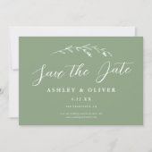 Invitation Rustic Sage Green Photo Fleur sauvage Enregistrer  (Devant)