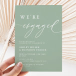Invitation Rustic Sage Green We're Engaged Engagement Party<br><div class="desc">Rustic Sage Green We're Engaged Engagement Party Invitations
Add custom text to the back to provide any additional information needed for your guests.</div>