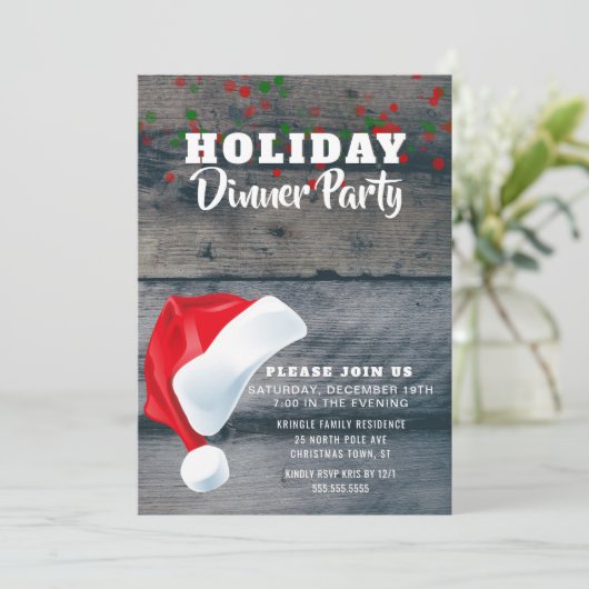 Invitation Rustic Santa Claus (Debout devant)