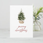 Invitation Rustic Scandi Christmas Tree Family Holiday Card (Debout devant)