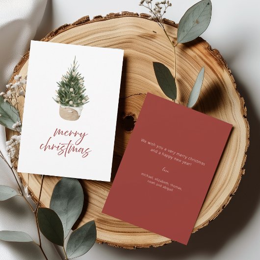 Invitation Rustic Scandi Christmas Tree Family Holiday Card
