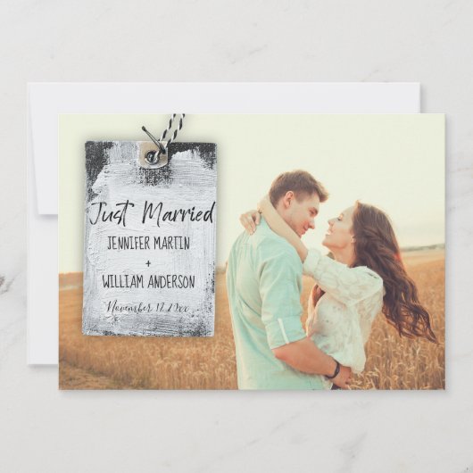 Invitation Rustic Scrapbook Mariage Mariage Annouement (Devant)