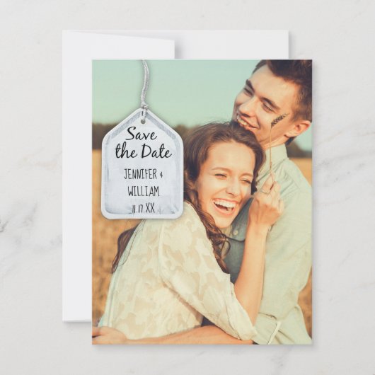 Invitation Rustic Scrapbook Photo Wedding Enregistrer la cart (Devant)