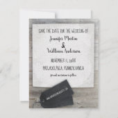 Invitation Rustic Scrapbook Photo Wedding Enregistrer la cart (Dos)