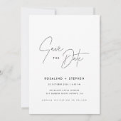 Invitation Rustic Script 2 Photo Mariage Enregistrer La Date (Dos)