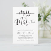 Invitation Rustic Script Miss à Mme Fête des mariées Invitati (Debout devant)