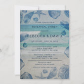 Invitation Rustic Seashells Sea Ocean Beach Dîner de répétiti (Devant)