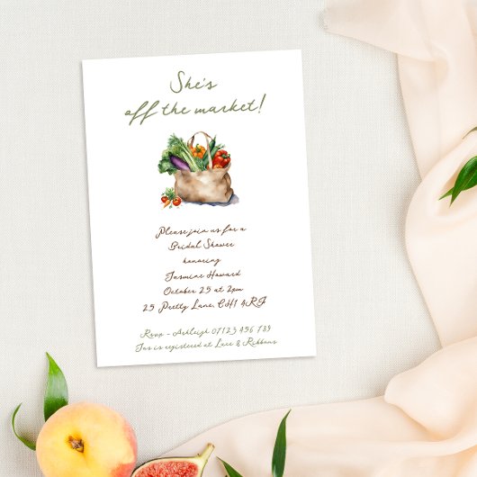 Invitation Rustic She's Off the Market Fête des mariées