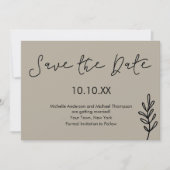 Invitation Rustic Simple Botanical Save the Date (Devant)