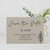 Invitation Rustic Simple Botanical Save the Date (Debout devant)