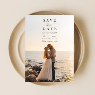 Invitation Rustic Simple Photo Wedding Enregistrer la date