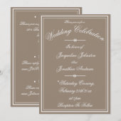 Invitation Rustic Simple Script Name Chic Stone Wedding  (Devant / Derrière)