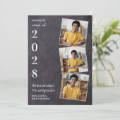 Invitation Rustic Slate 3 Photo Graduate Party Graduate Gradu (Debout devant)