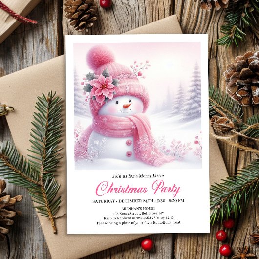 Invitation Rustic Snowy Forest Kids Printable Christmas